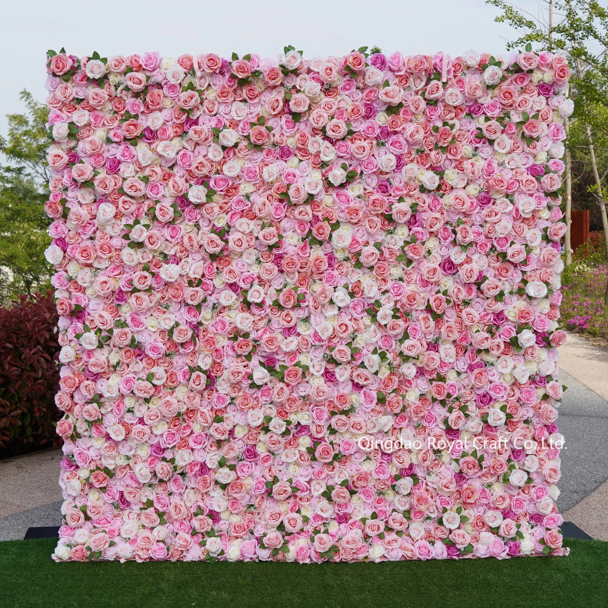 Artificial Roses Black Ostrich Feathers 3d 5d Flower Wall 8ft X 8ft Custom Party Backdrop Wedding Decorations for Reception
