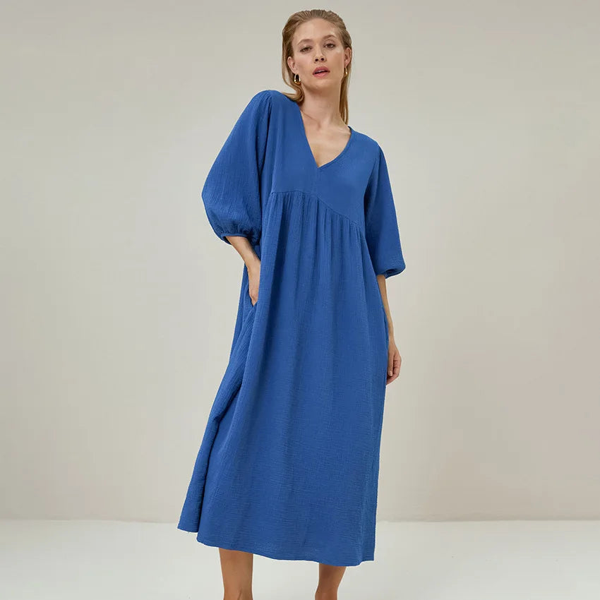 New Arrivals Wholesale Autumn Loungewear Women Cotton Loose Home Wear Maternity Nursing Sleepwear Night Wear Dress