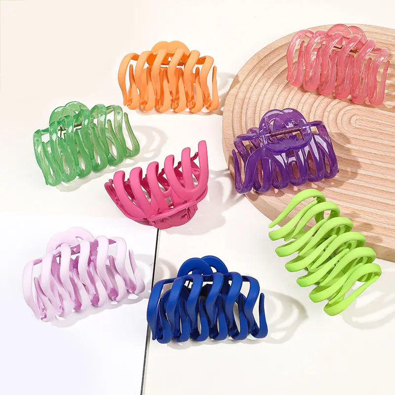 Korea Large Transparent Octopus Claw Clip 9cm Jelly Color Pumpkin Thick Hair Shark Clip Colorful Sweet Hair Claw Clip Wholesa