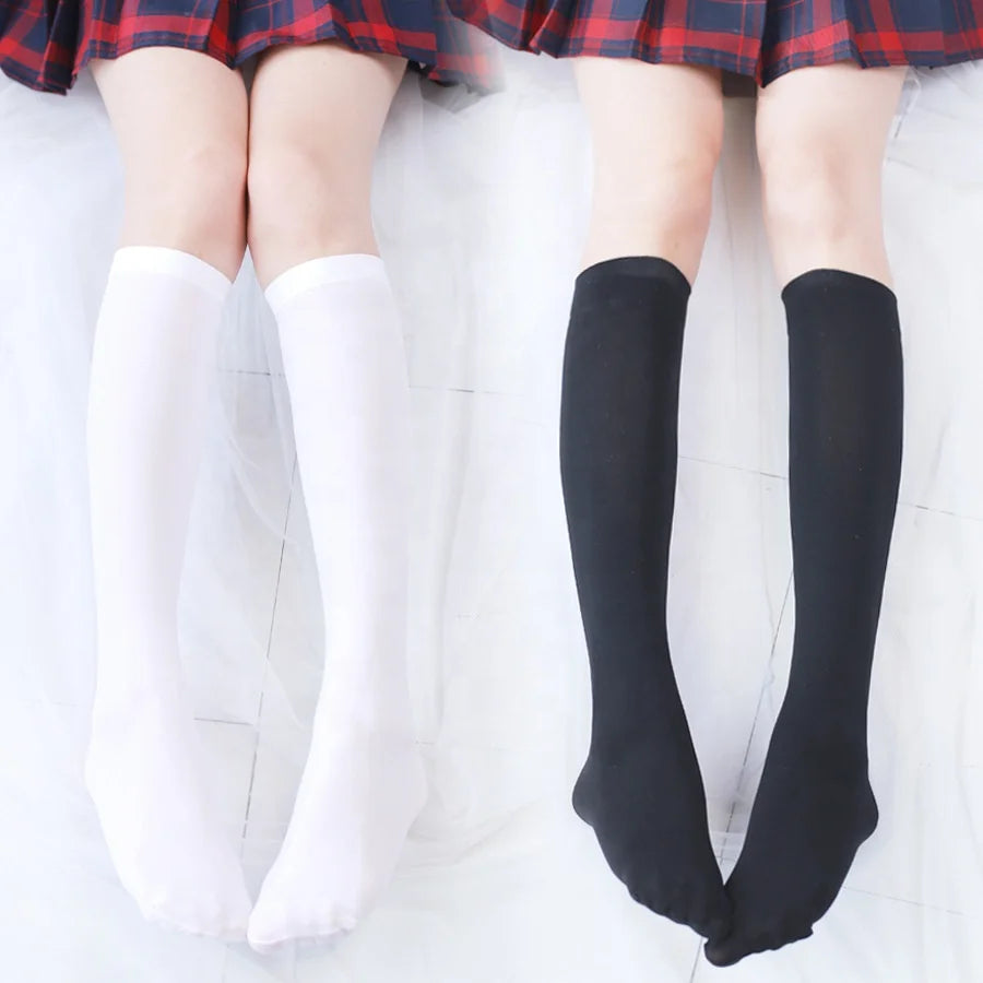 Wholesale Plain White Long Tube Knee Socks Girls Women Thigh High Uniform Socks for School