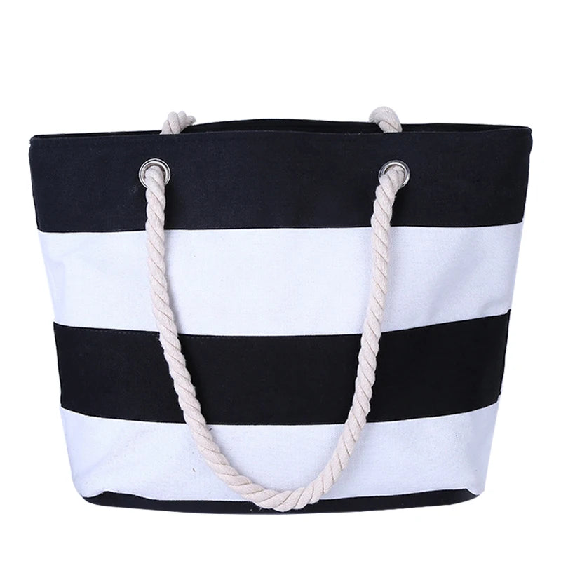 Unisex Summer Zipper Closure Frame Shape Polyester Women's Tote Bags Casual Beach Shopping
