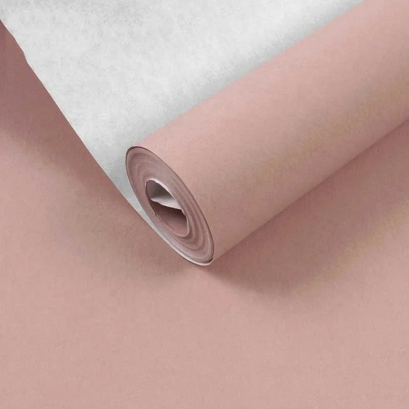 2024 Modern House Decoration Interior Paper Wall Decor Ins Morandi Pink Removable Wall Paper Rolls for Bedroom Decor