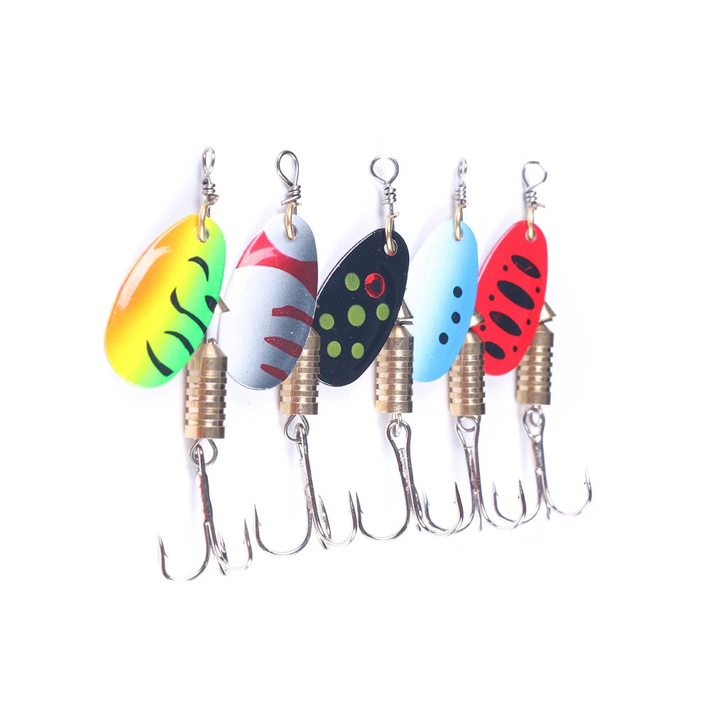 Wholesale 4.5cm 5.2g Metal Spoon Spinner Bait Fishing Lure with Treble Hook