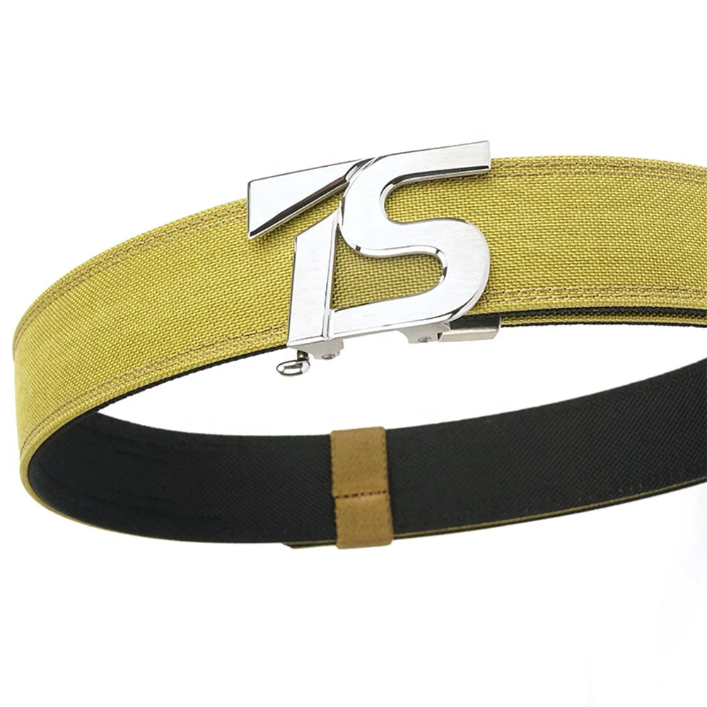 TUSHI Double Layer Reinforced Alloy Automatic Buckle Design Training Gun Belt Nylon Pant Straps Outdoor Leisure 3.8CM Width