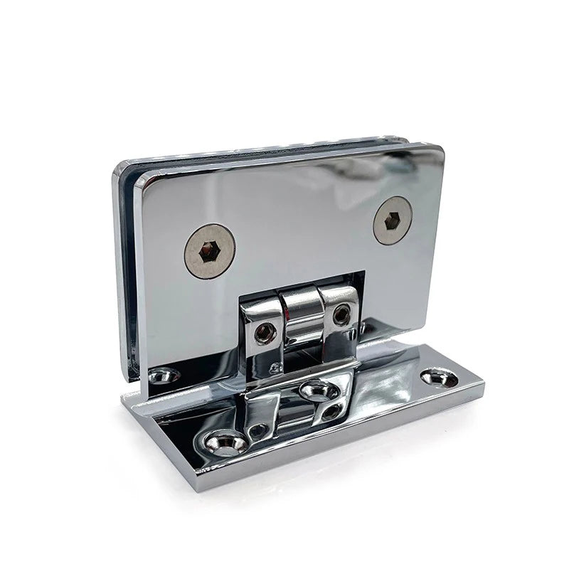 Shower Glass Door Hinge 90 Degree Pivot Adjustable Wall Mounted Bathroom Hinges Finish Chrome