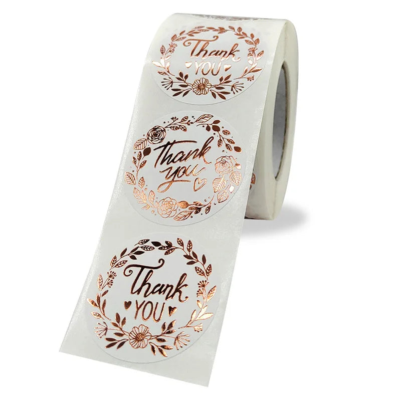 Vinyl Product Sealing Paper Waterproof Etiquetas Paper Thank You Logo Printed Custom Thank You Label Sticker