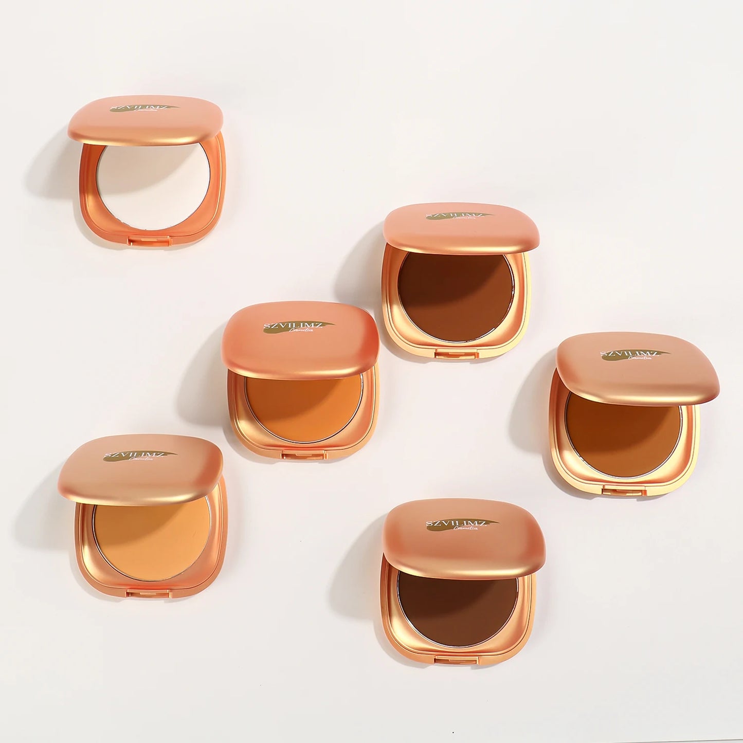 Private Label Makeup 6 Colors Waterproof Pressed Powder Full Coverage Oil Control Pressed Powder