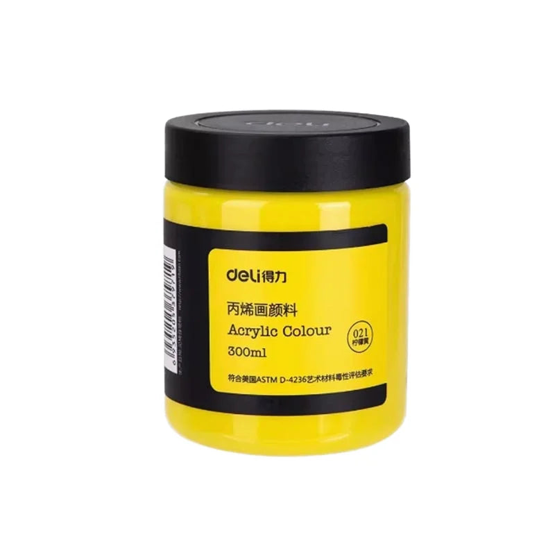 Deli 73875 Lemon Yellow Acrylic Paint 300ml Wall Painting Hand-painted Pigment Poster Graffiti Pigment 48barrels Per Carton S