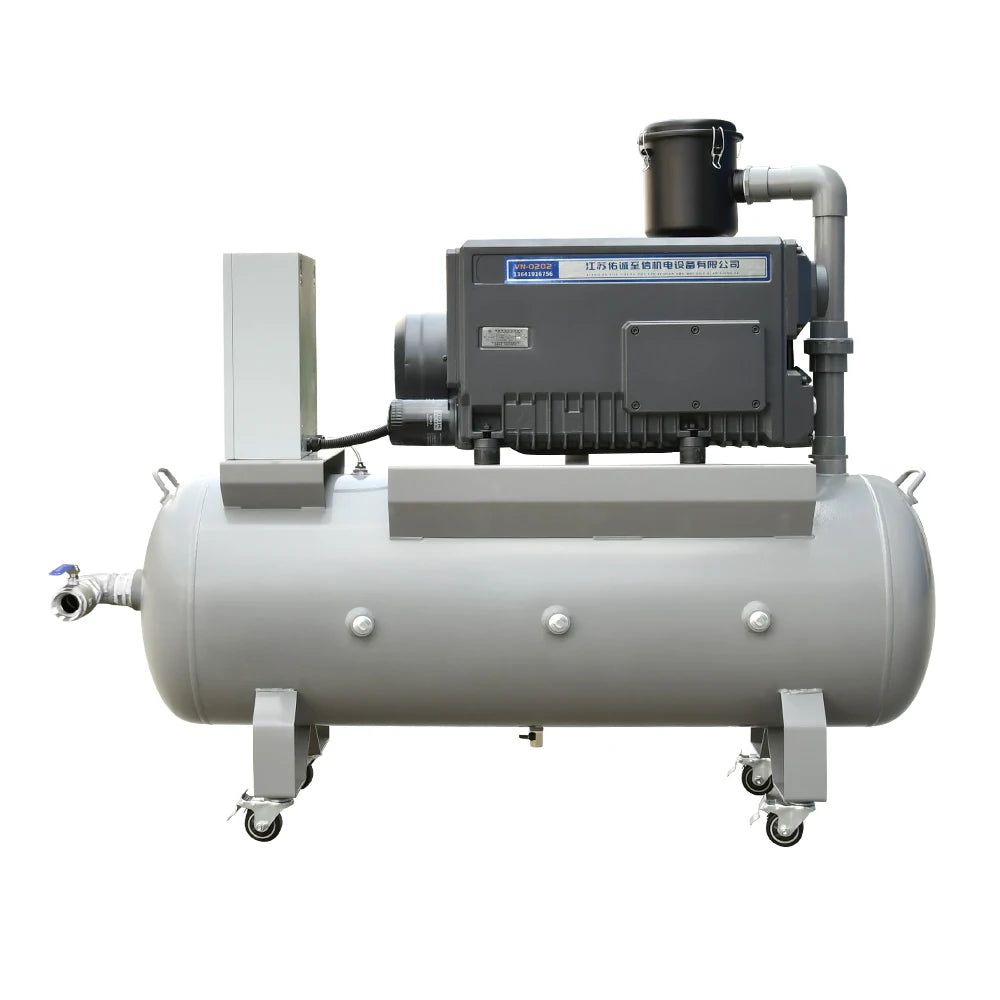 202m3/H -100KPa 380V 4500W Rotary Vane Vacuum Pump Set Air Compressor Pump Head With 300L Air Storage Tank