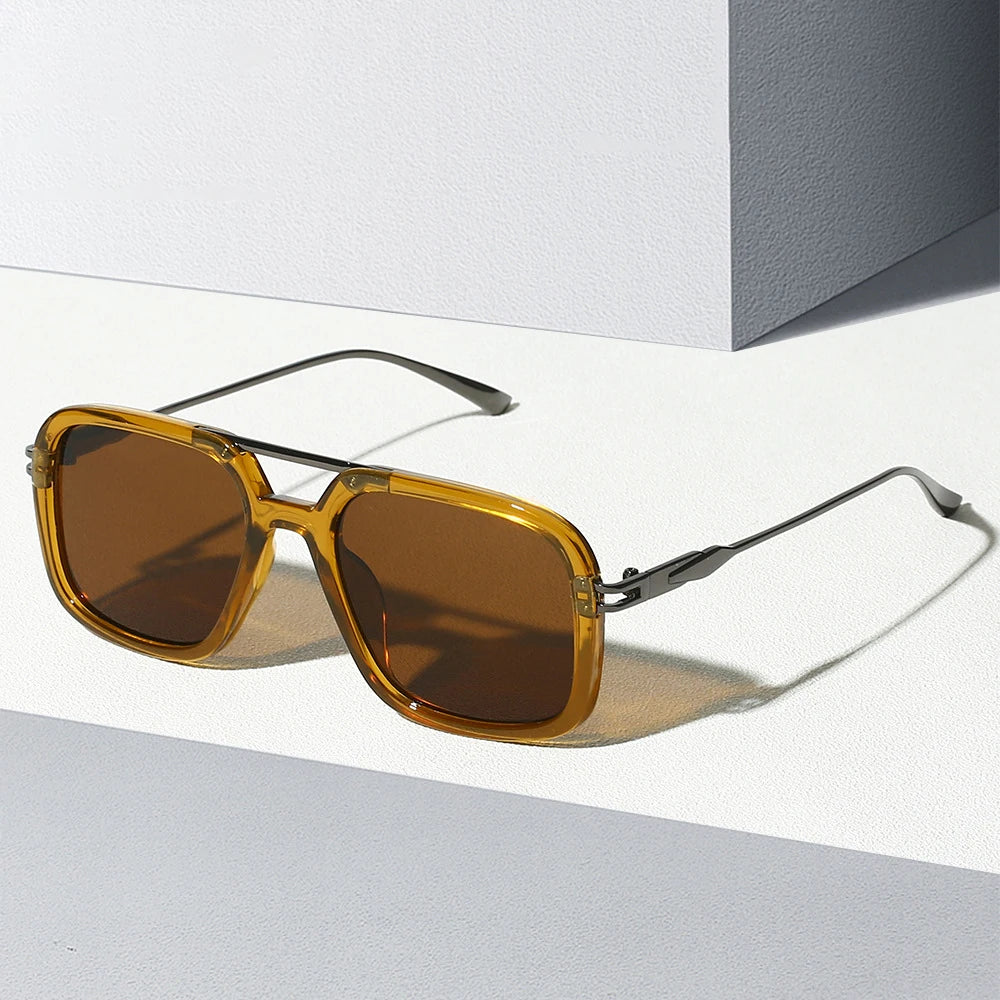 2024 New Fashion Retro Sunglasses Pc Big Women Men Sun Glasses Square Frame Shade Sunglasses