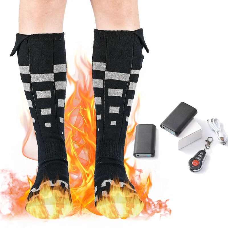 Wholesale Winter Warming Heating Ski Heater Socks USB Rechargeable Battery Electricity Heated Socks