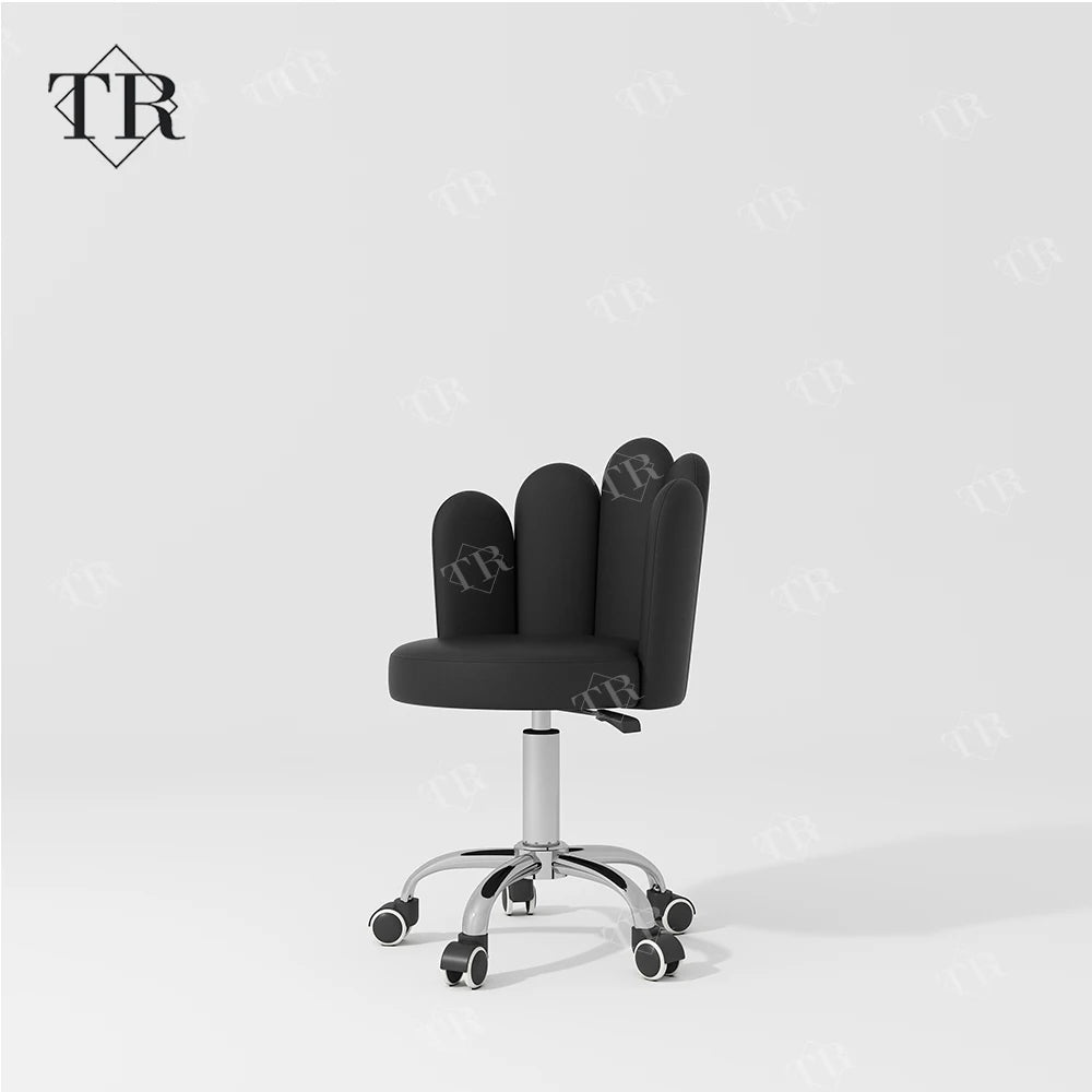 Turri Stock Rotating Lifting Saddle Swivel Rolling Wheels Beauty Salon Barber Chair PU Leather Contemporary Design