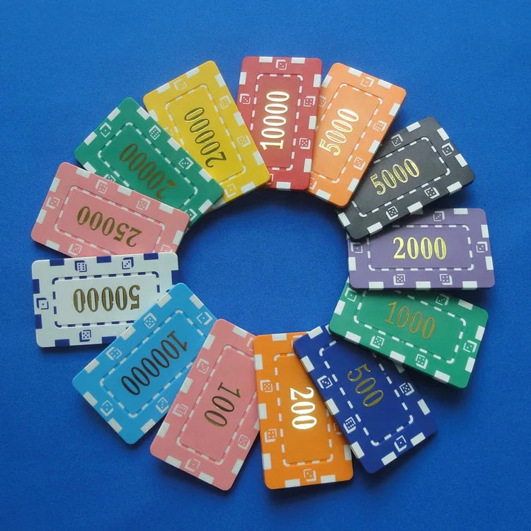 Wholesale Rectangular Colored Poker Plaque Set Dice Desgin 29g Custom Gold Value Printing From Professional Factory for Gambl