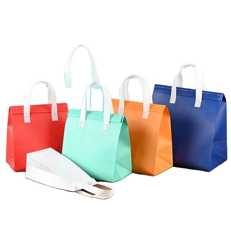 Wholesale Disposable Nonwoven Aluminum Foil Insulation Bag for Takeout Beverages Cake Carrying Food Storage Including Salad M