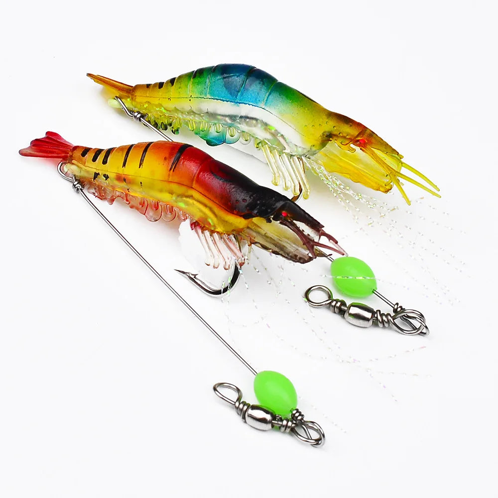 Long Casting JIg Head Shrimp Glow Soft Fishing Bait Shrimp Lure Soft Plastic Octopus Lure Squid Jig for Fishing Jigging