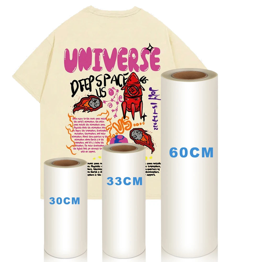 Winnerjet Wholesale Double Side Pet 30cm 33cm 42cm 60cm 100m Film for DTF T-shirt Printer Heat Transfer Machine A3 Roll Pet F