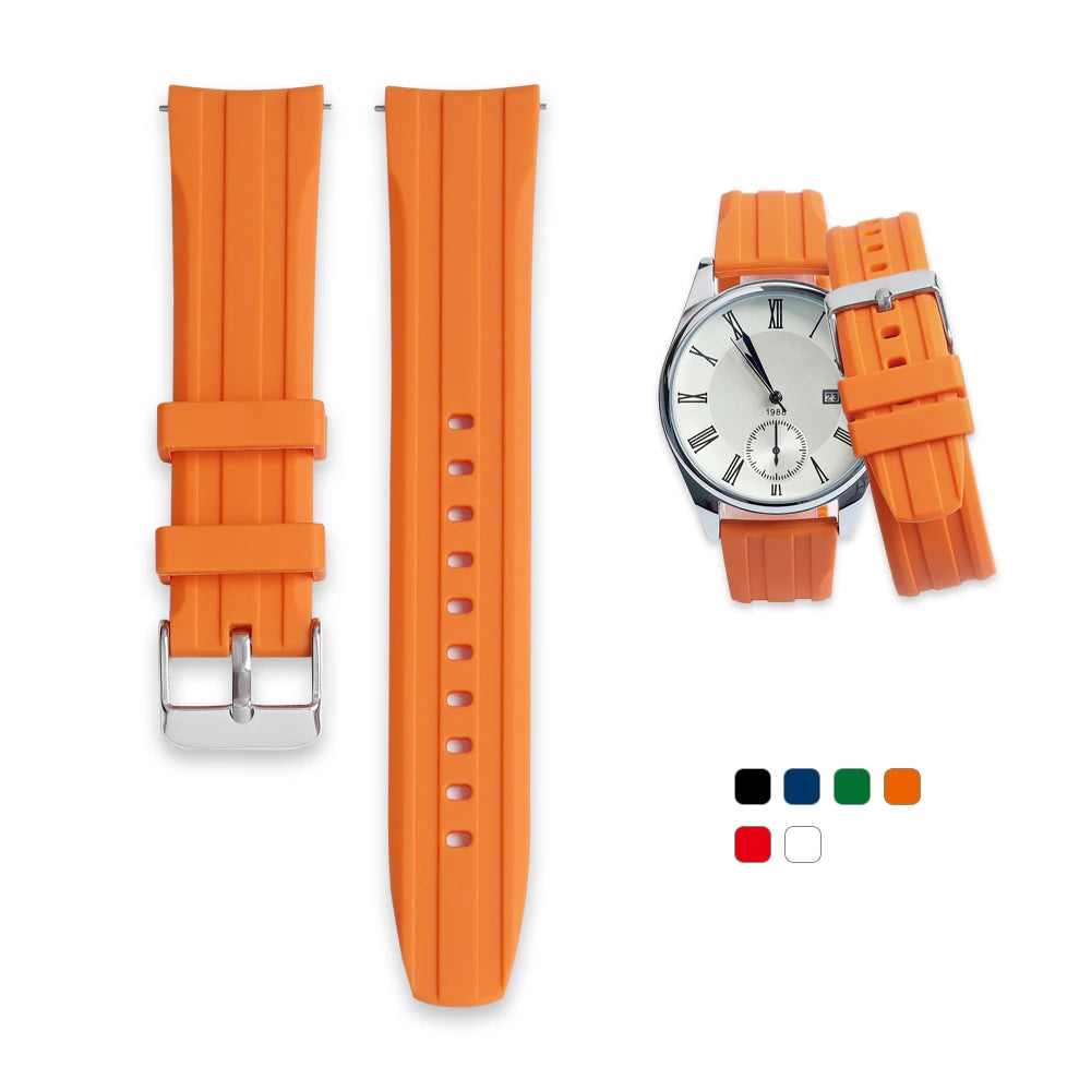 Silicone Curved Watch Strap Band 20mm 22mm Watch Accessories