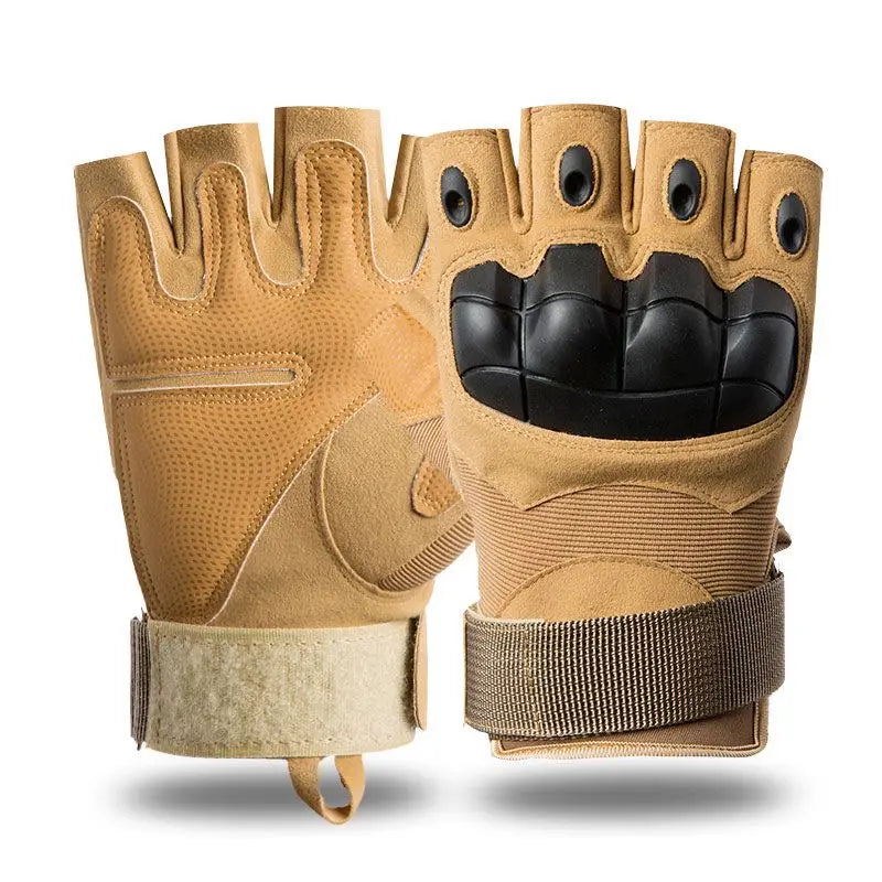 Half Finger Outdoor Gloves with Protective Soft Shell Rubber Knukcle Protection