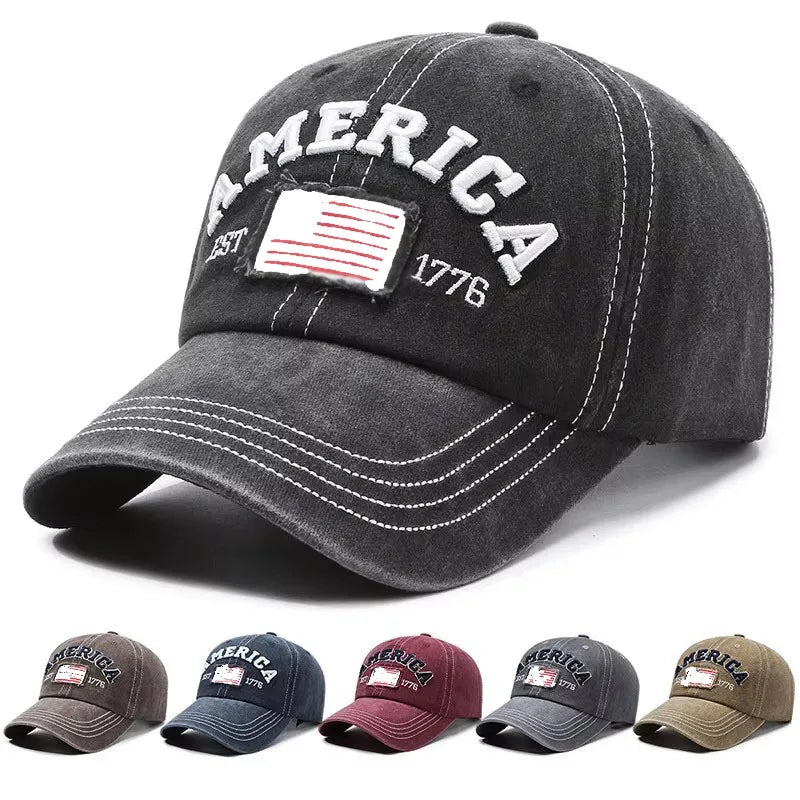 Wholesale Summer Outdoor Sports Washed Cloth Baseball Cap Cheap Letters Embroidered Usa Baseball Cap for Men