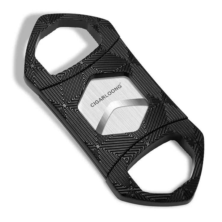 CIGARLOONG Cigar Scissors Cutter Portable Sharp Stainless Steel Double-edged Foldable Multifunctional Cigar Knife v Cutter