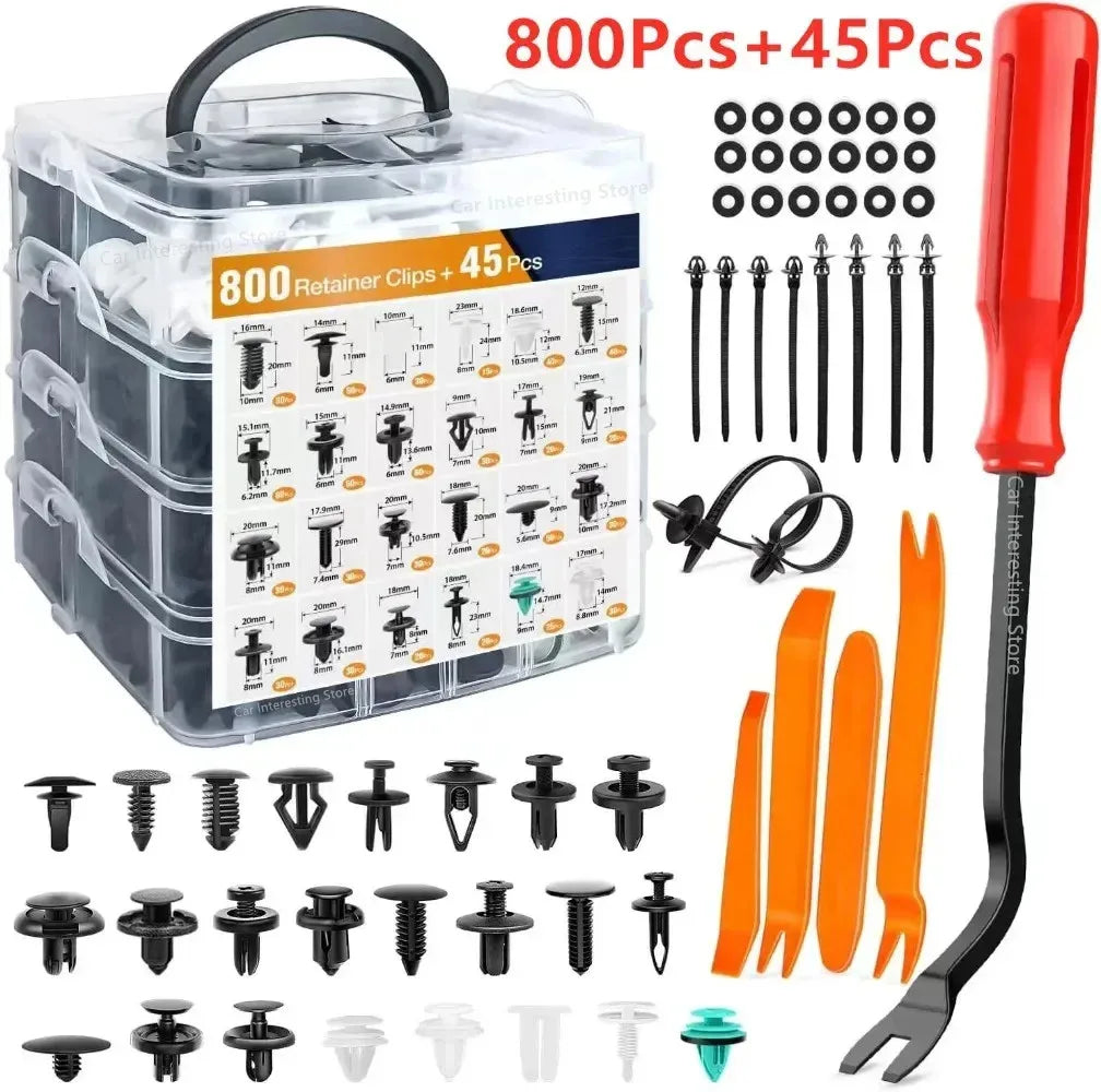 Kit de Clip de sujeción para coche, Clips de plástico para remache de guardabarros, pasador de retenedor de empuje para…
