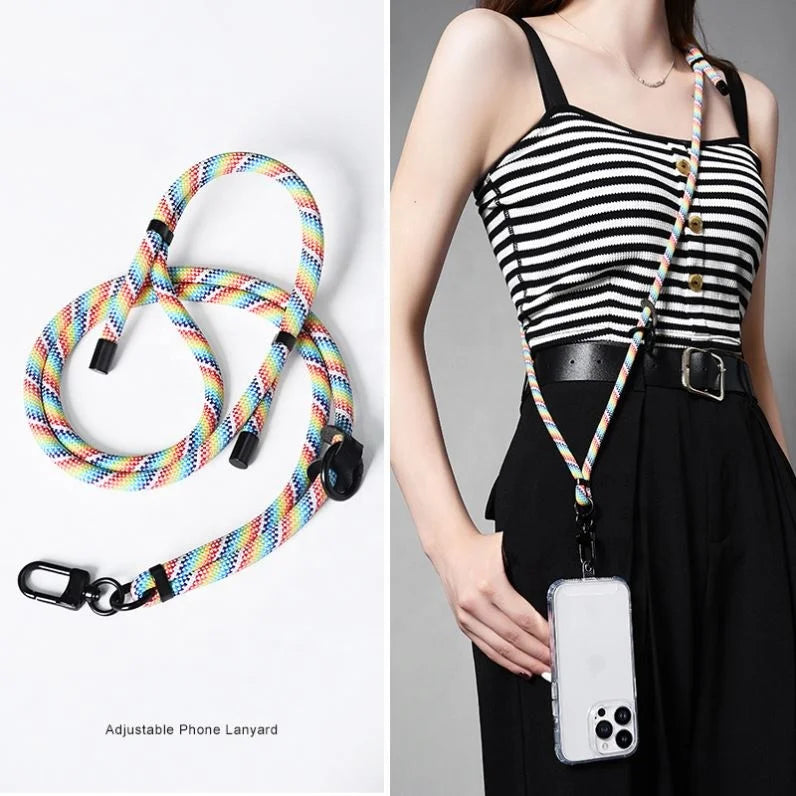 Adjustable Mobile Phone Lanyard Crossbody Strap Neck Weaving Anti-Lost Mountaineering Outdoor Phone Shell Lanyard Wholesale