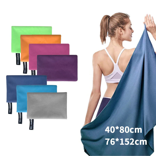 Toalla de microfibra ultraabsorbente para deportes y actividades al aire libre, secado rápido, compacta