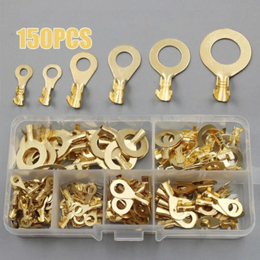 150 unids/set bloque de terminales redondo DJ431 terminales de terminales tipo O conector prensado en frío lengüeta de…