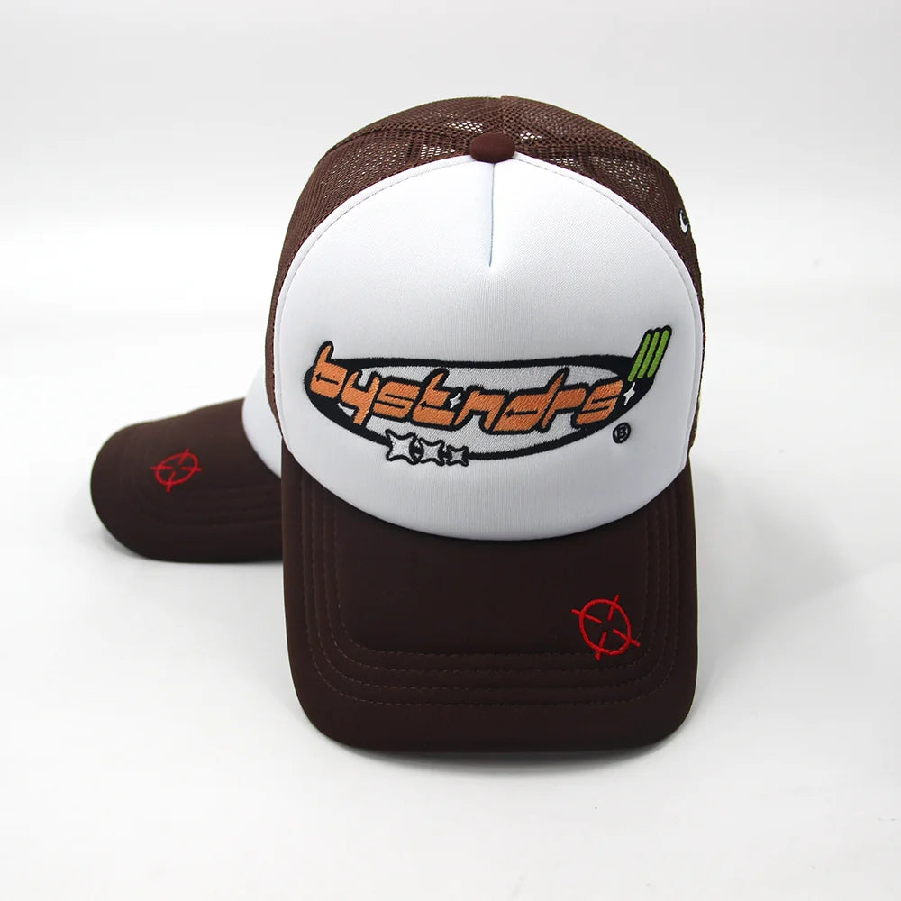 Wholesales 5 Panel Embroidered Blank Trucker Cap Custom Printing Embroidery Logo Baseball Hat Mesh Foam Hat Trucker Cap