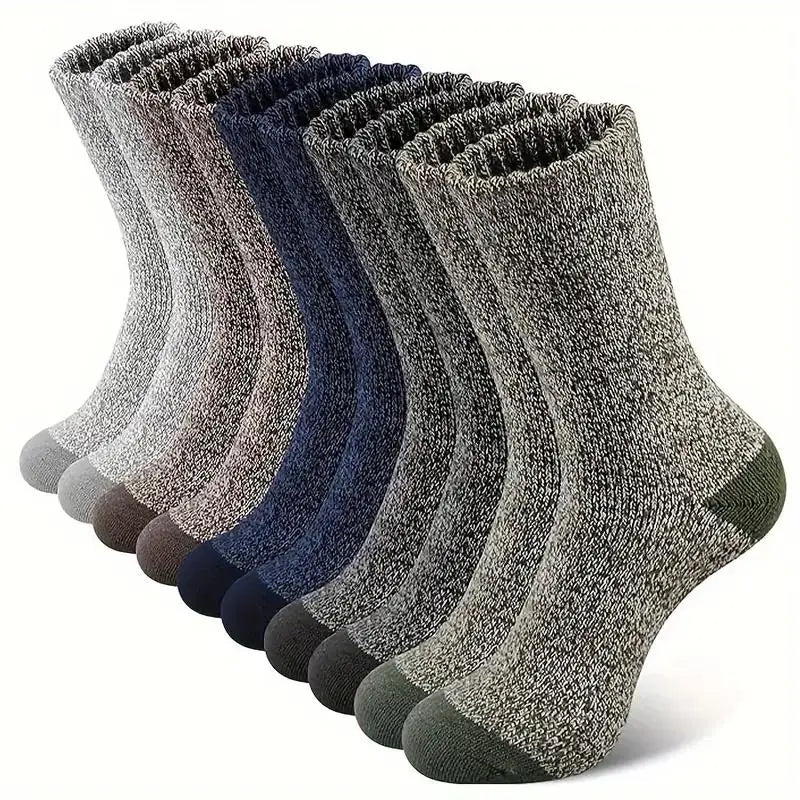 5 pares de calcetines de lana merina para hombres, calcetines de senderismo súper gruesos calcetines térmicos para clim…