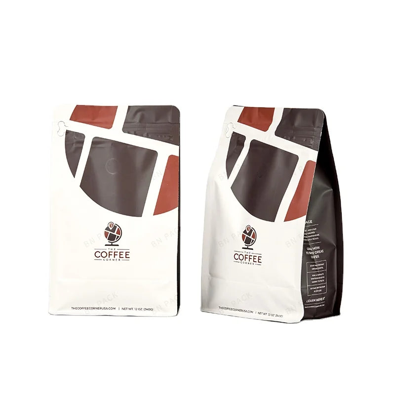 12oz 16oz 32oz High Barrier Eco-friendly Fully Recyclable Plastic Matte Finish Zip Lock Flat Bottom Food Grade Coffee Bean