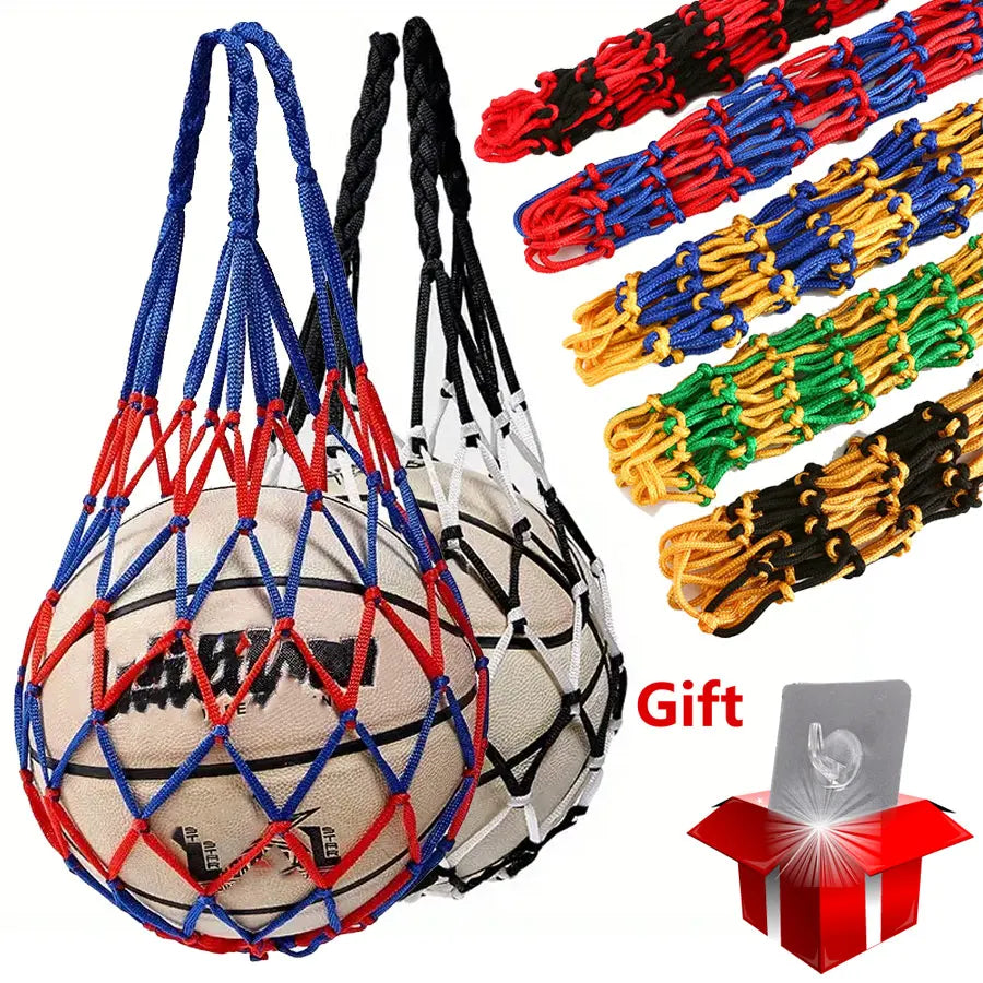 Bolsa de red de baloncesto, red tejida gruesa, almacenamiento de baloncesto, bolsa de red de entrenamiento de nailon du…