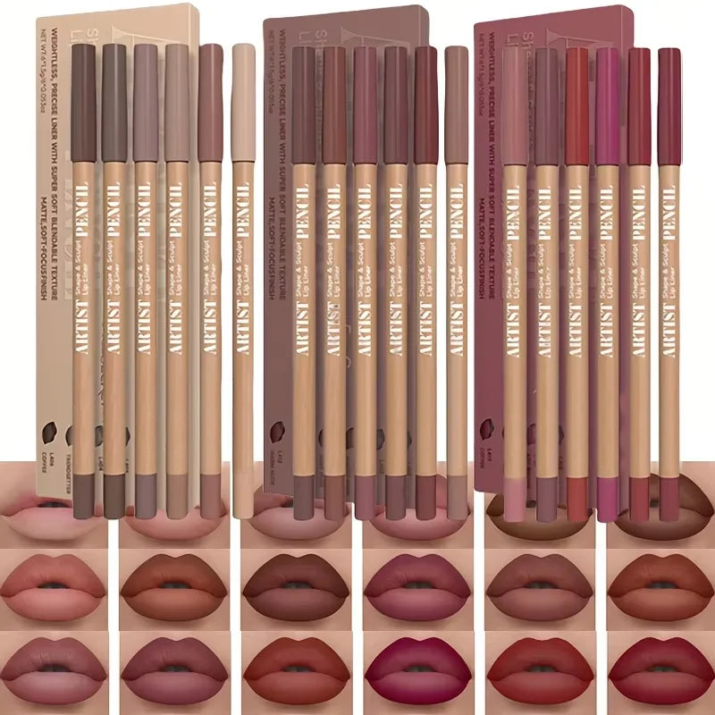 Juego de lápices delineadores de labios mate de terciopelo, duraderos, sin secado, perfectos para rellenar los labios,…