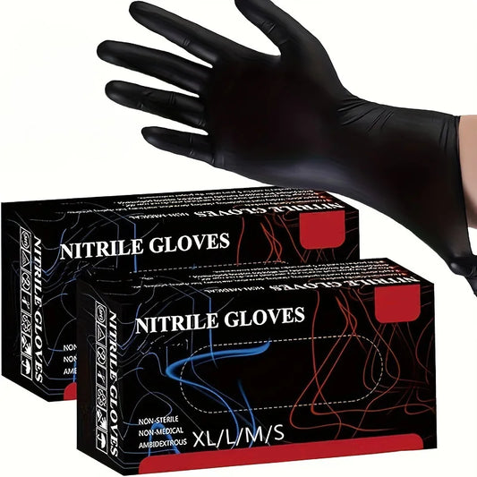 Guantes desechables de nitrilo negro para uso doméstico, guantes de limpieza sin polvo de látex, herramientas de peluqu…