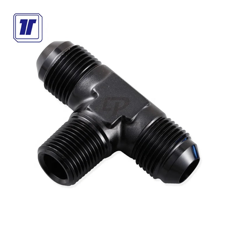 Auto Parts Aluminum AN8 Forged an Male Flare 3 Ways Fitting NPT on Run Tee Fitting Hose Connector