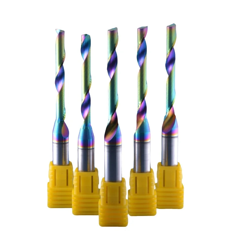 Aluminum End Milling Cutter 3.175 4 6 8mm Single Flute Endmill DLC Coating Solid Tungsten Carbide Mill for Alu Copper