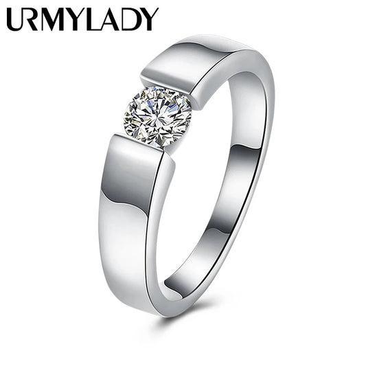 Anillos de plata de ley 925 con dijes para mujer, cristal brillante, tamaño 7/8/9/10, regalos de fiesta, joyería de com…