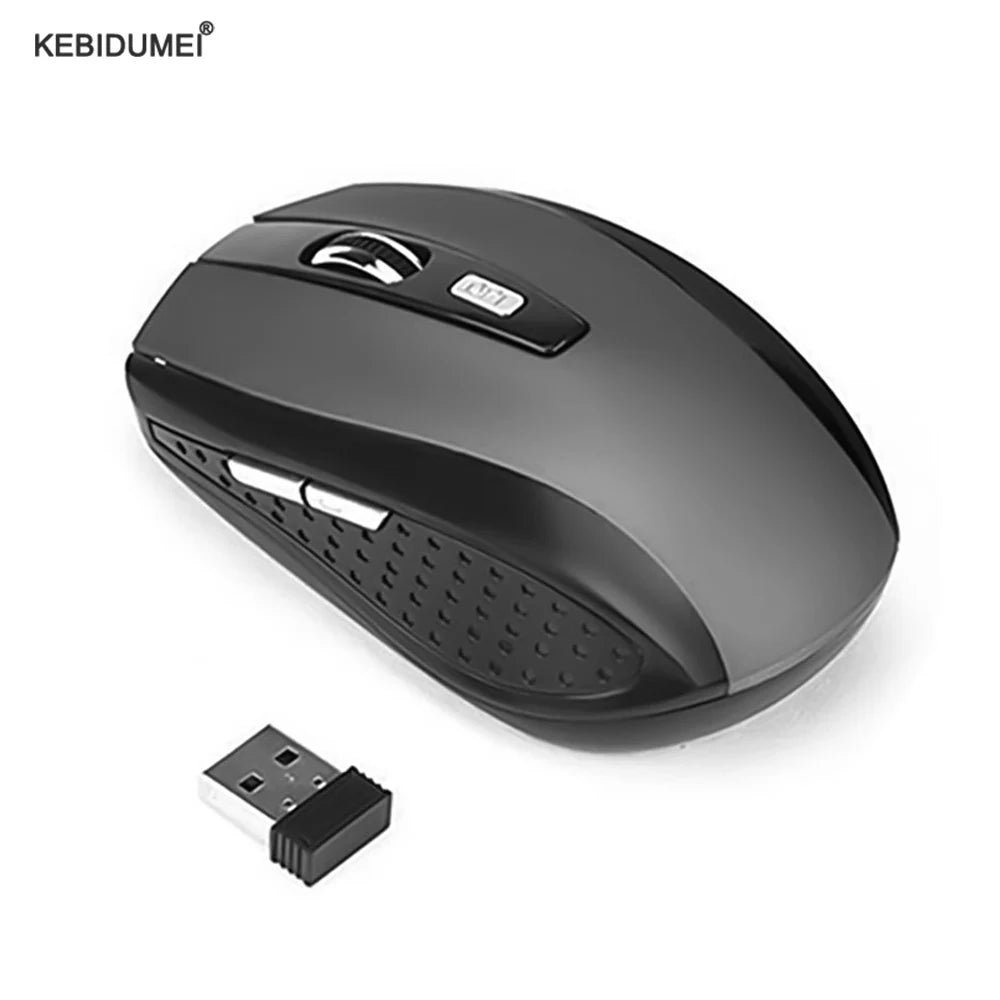 Ratón inalámbrico 2,4G, ratón para juegos de 2,4 Ghz, ratón óptico inalámbrico 6D, Mini ratón silencioso delgado DPI160…