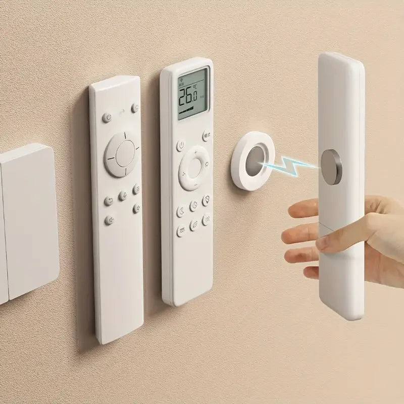 Soporte remoto magnético sin taladro, soporte de pared para mandos a distancia de TV/AC/DVD, diseño blanco que ahorra e…