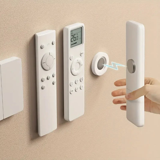 Soporte remoto magnético sin taladro, soporte de pared para mandos a distancia de TV/AC/DVD, diseño blanco que ahorra e…