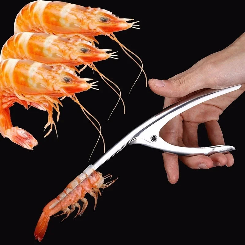 Aparato de cocina de acero inoxidable, pelador de gambas, cortador de línea, limpieza de sedal, pesca, langosta, herram…