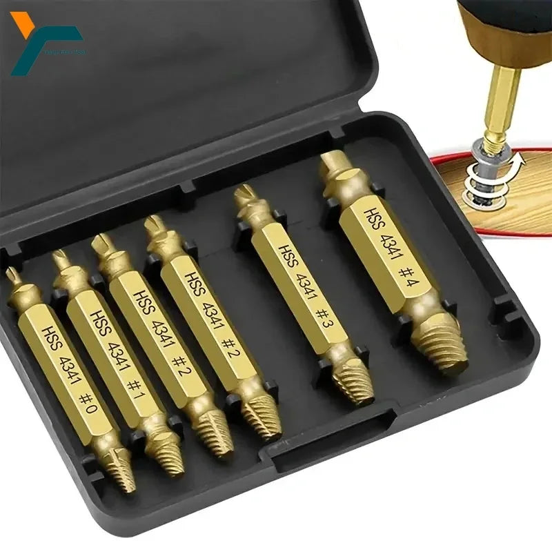 Juego de Extractor de tornillos dañados, broca HSS, removedor roto pelado, pequeño, fácil y rápido, Kit de extracción,…