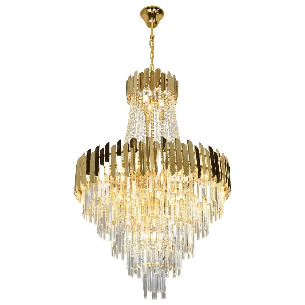 Metal Frame Crystal Chandelier Restaurant Stairwell Luxury and Elegant Lustre  Illumination