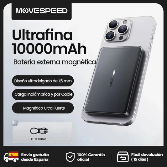 MOVESPEED S10 10000mAh Power Bank Carga Rapida 20W PD USB-C Bateria Externa Movil Portatil Mini Cargador Portátil para…