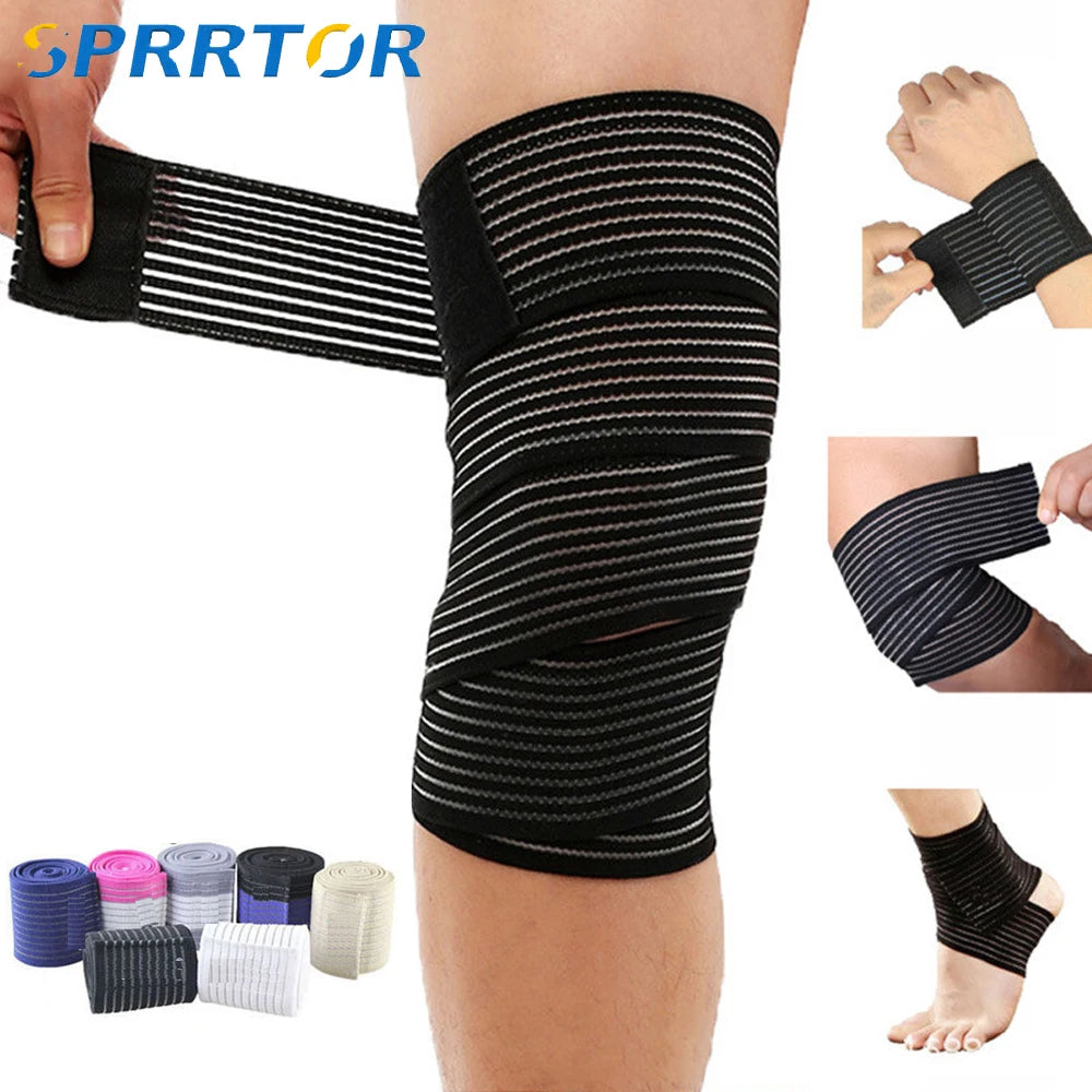 Vendaje de compresión Protector de 40-200cm, rodillera deportiva, correas elásticas para codo, bandas para piernas, env…