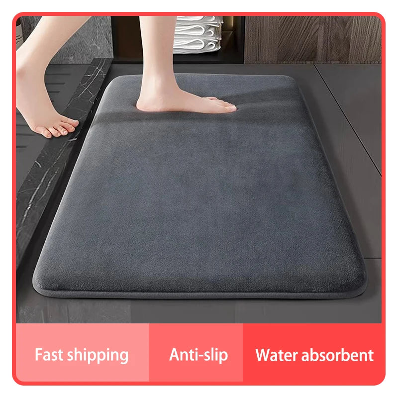 Alfombrilla superabsorbente para el suelo del baño, alfombrilla antideslizante de terciopelo coral, alfombrilla para la…