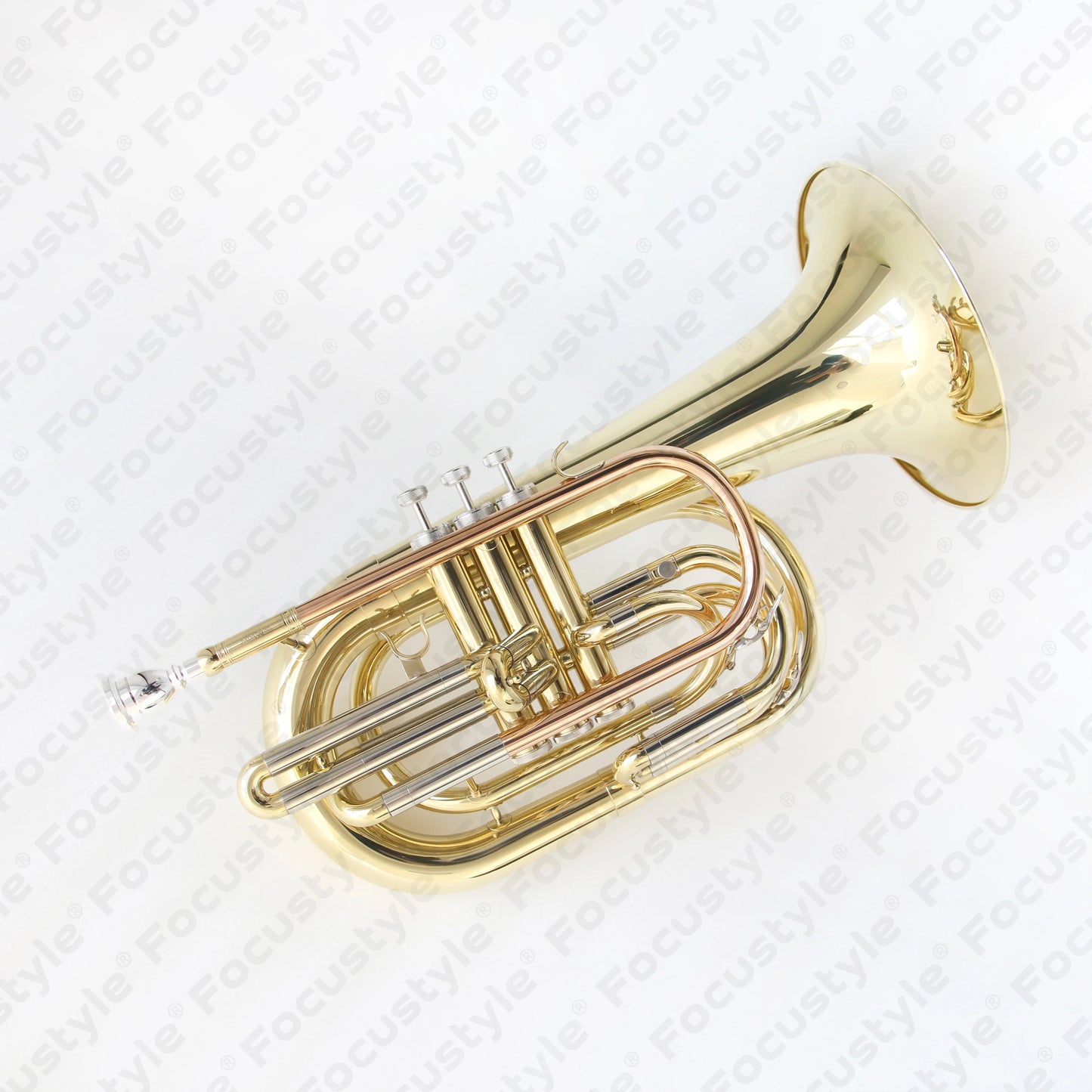 Professional Baritone Yellow Brass Clear Lacquer BB Tone Instrument Marching Bands Custom OEM Hard Case Marching Baritone OEM