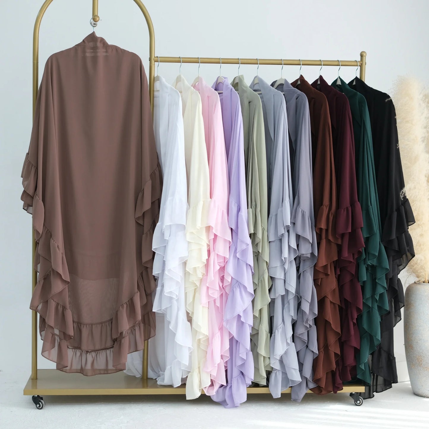 New Design Muslim Prayer Khimar Jilbabs Hijab Solid Color Premium Chiffon Fabric Two Layers Hijabs Khimars for Women H404