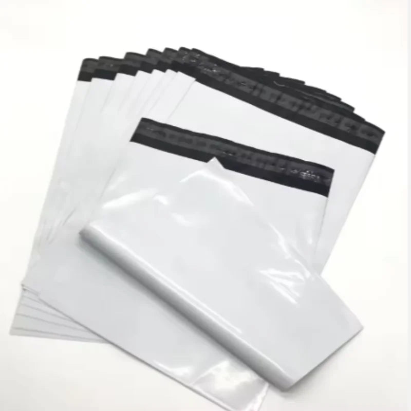 Lote de bolsas de mensajería con sello autoadhesivo blanco, sobre de correo exprés, almacenamiento de correo, bolsa de…