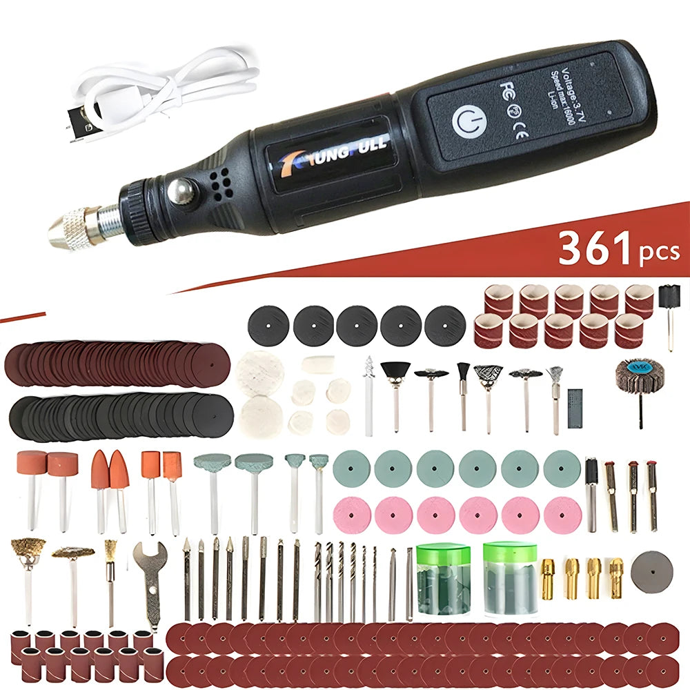 Mini taladro eléctrico inalámbrico USB, herramienta rotativa de mano, pluma de grabado para carpintería, herramientas D…